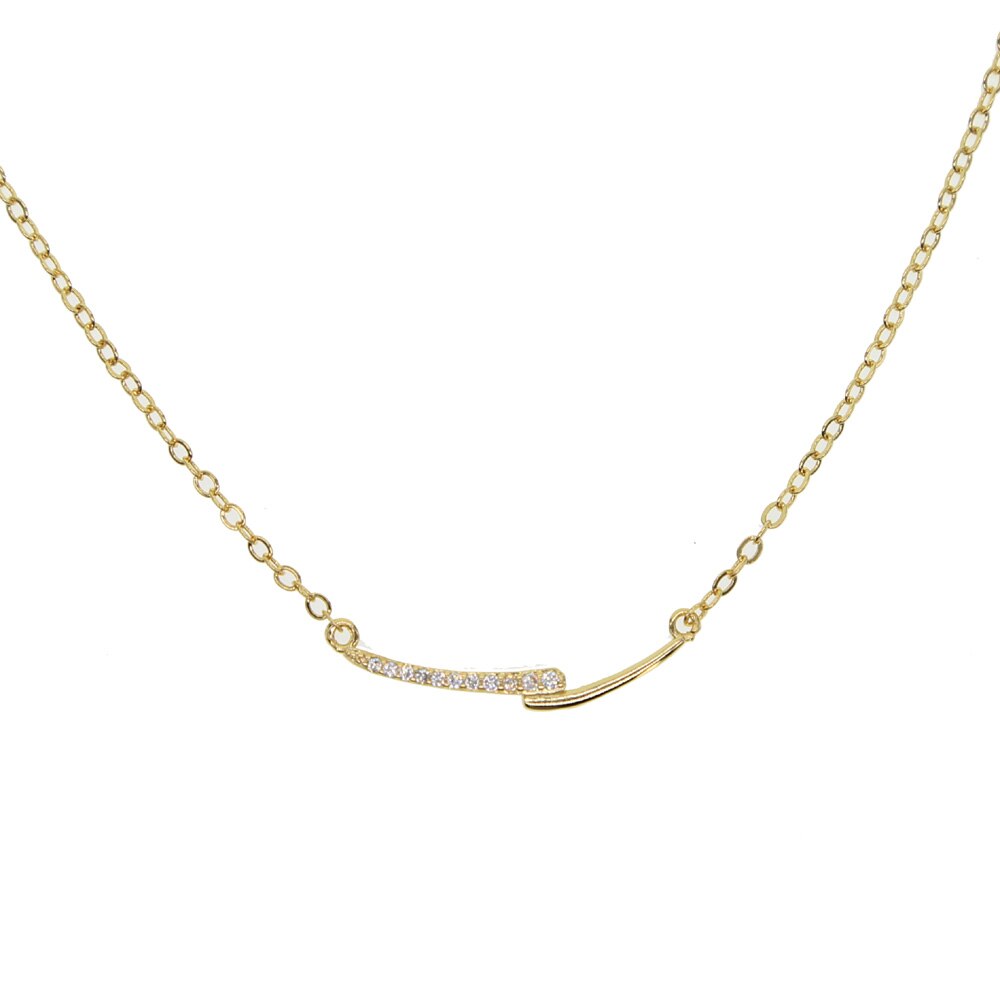 Chain Bling Strip Bar Necklace