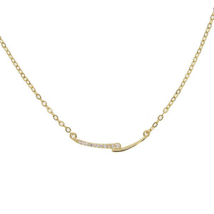 Chain Bling Strip Bar Necklace