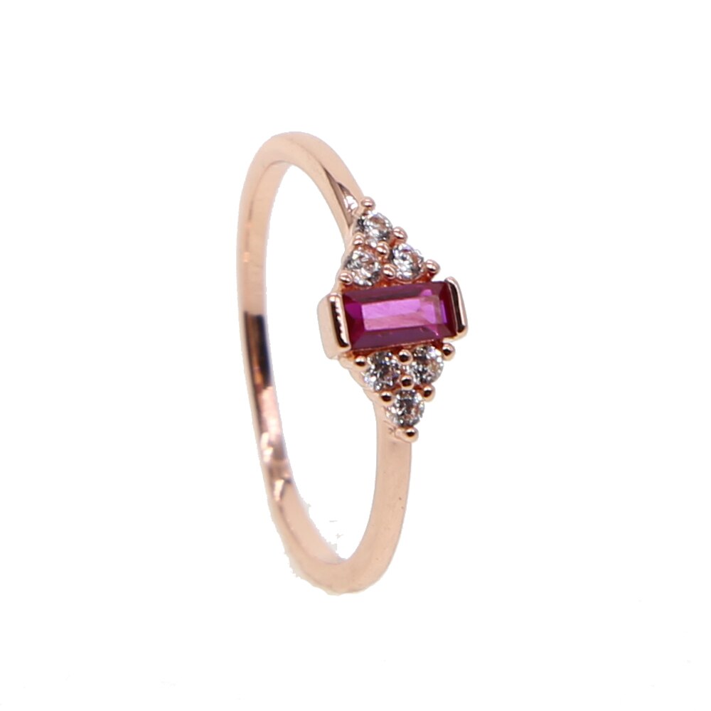 Rosy & White CZ Stone in rRose Gold Tone Ring