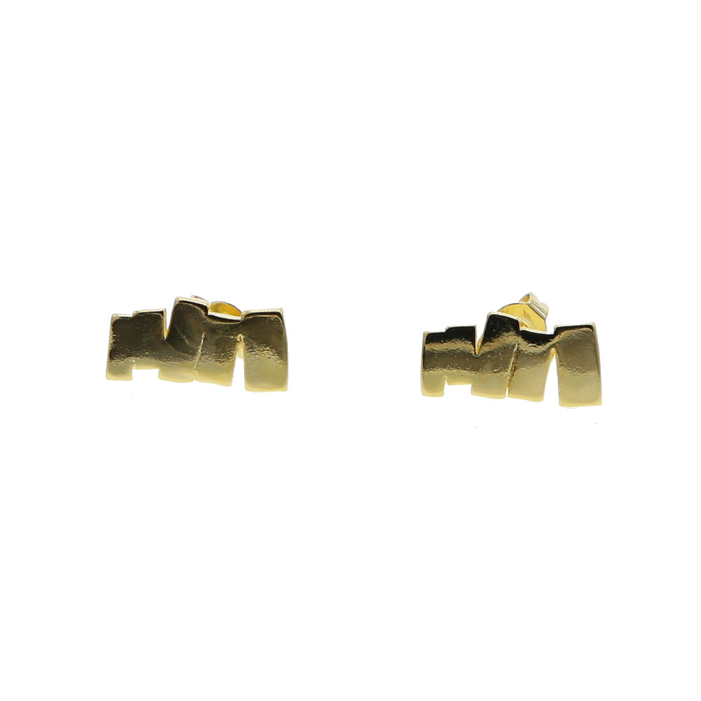 Golden Plating Letter Stud Earrings